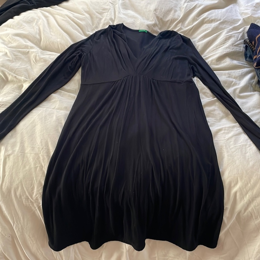 Benetton deep v empire waist dress